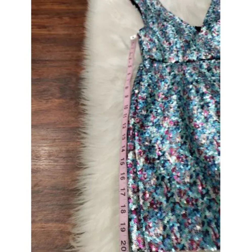 TOPSHOP Sequins Twee Homecomming NYE V-Neck Prom Glamour Mini Dress Size 6 - Picture 9 of 13